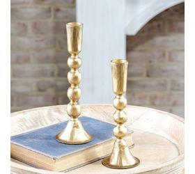 Gold ball set 2 candlestick holders PDES015